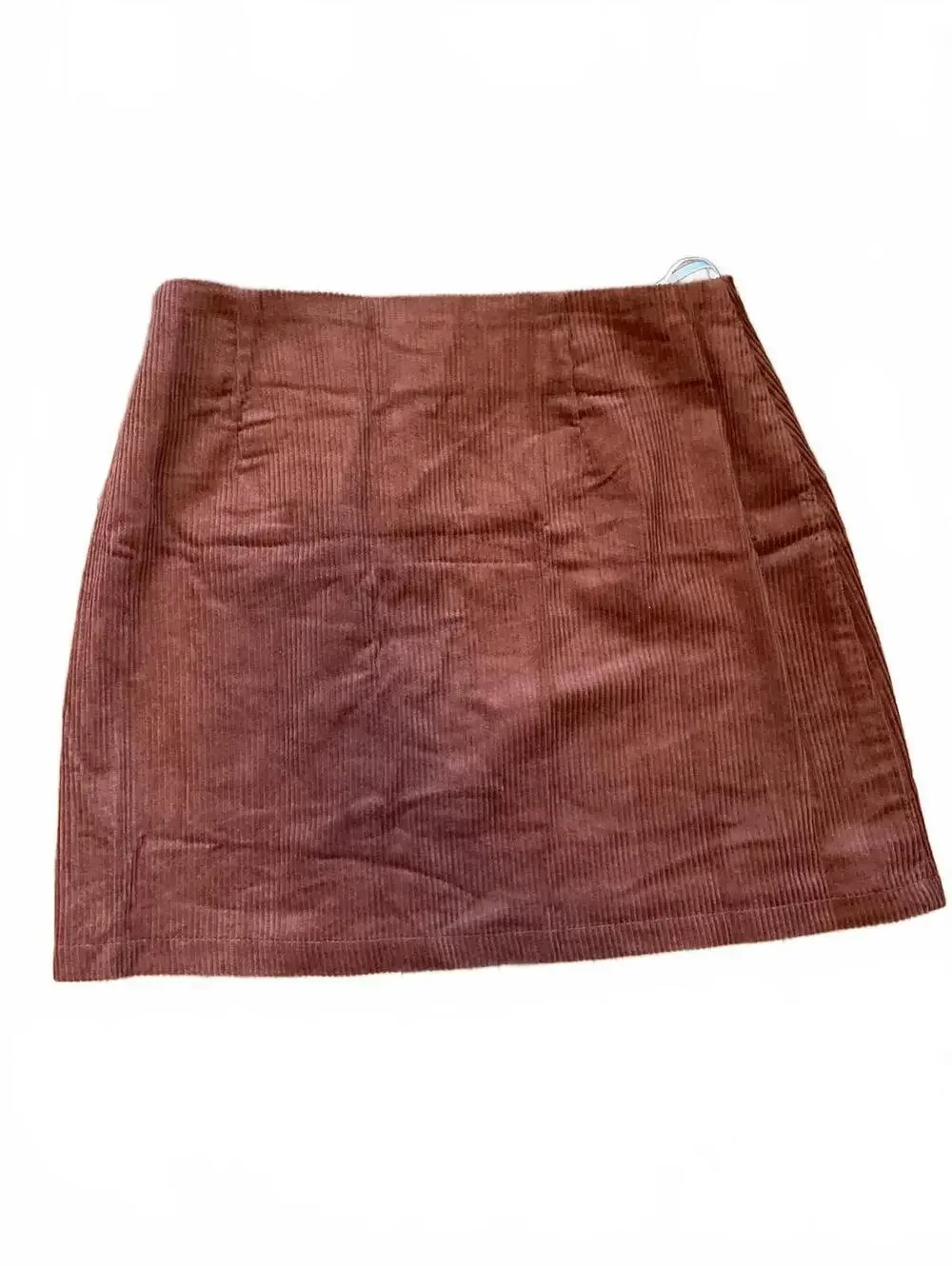 Lulus Rust Brown Corduroy Button Front Mini Skirt Medium NWT